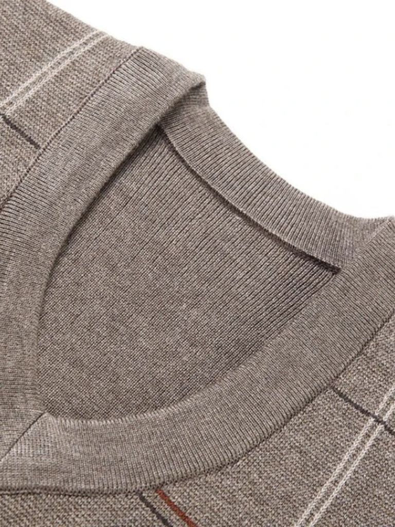 Academic Checkered Knit Vest - Verocci Essentials