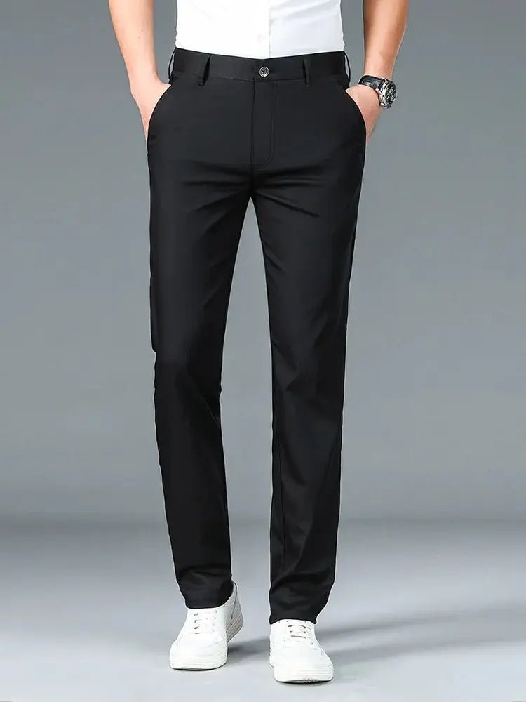 Bamboo Fiber Minimalist Straight Trousers - Verocci Essentials