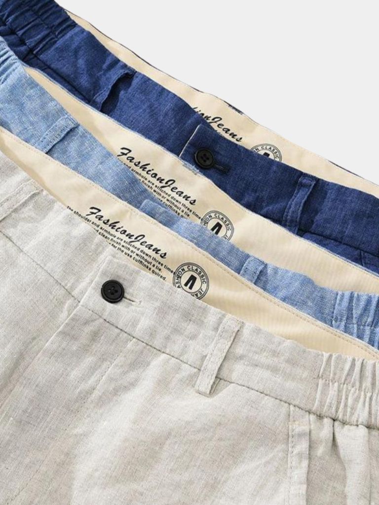 Bleu Horizon Linen Shorts - Verocci Essentials