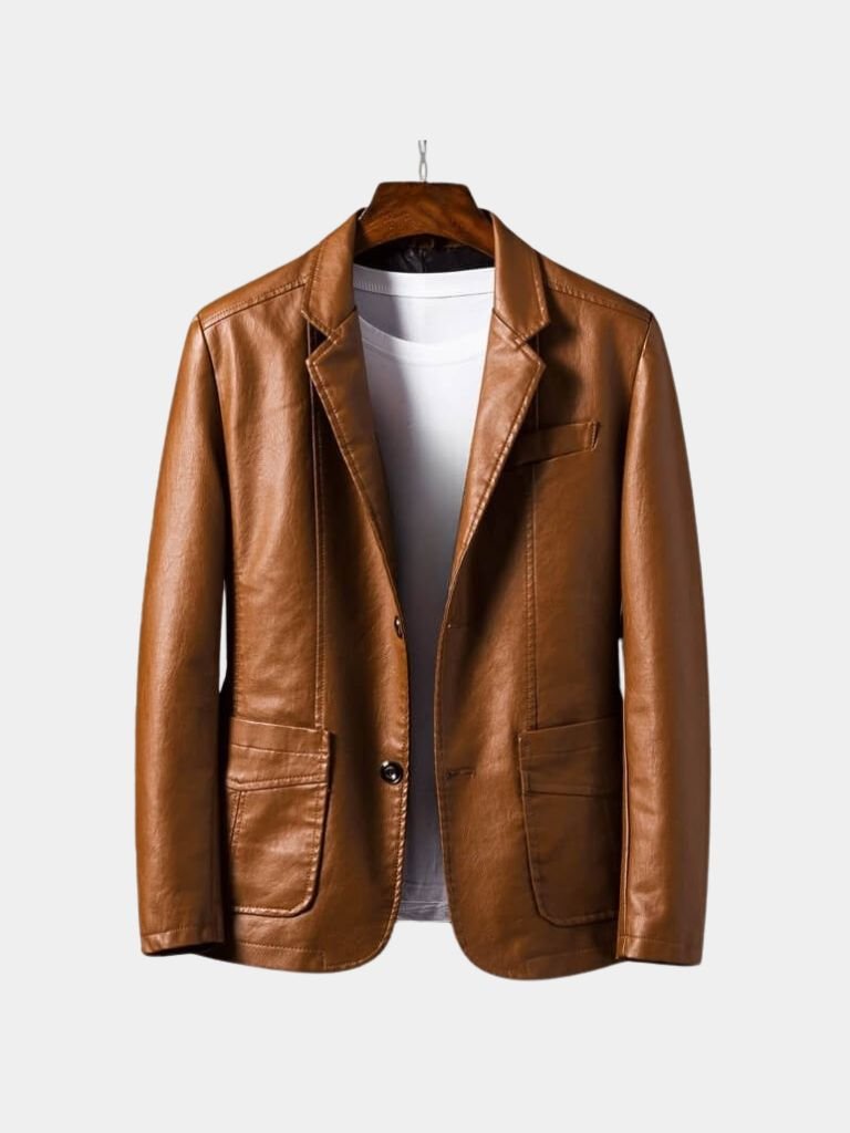Bold Caramel Leather Jacket - Verocci Essentials