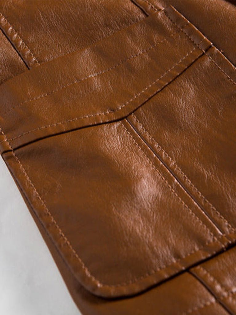 Bold Caramel Leather Jacket - Verocci Essentials