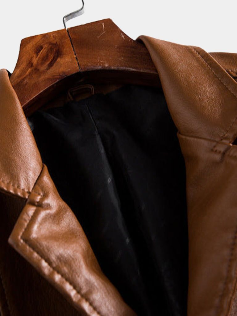 Bold Caramel Leather Jacket - Verocci Essentials
