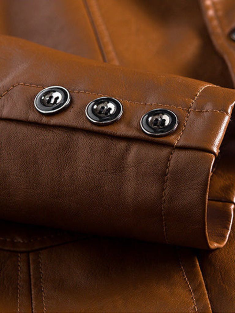 Bold Caramel Leather Jacket - Verocci Essentials