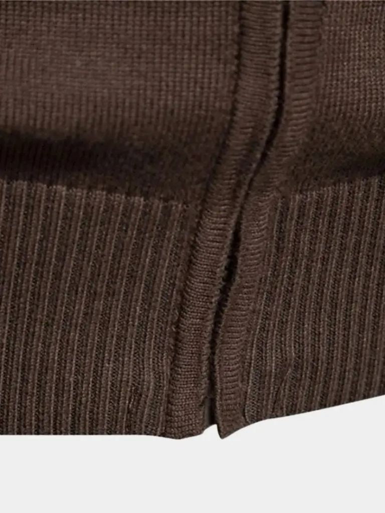 Cardigan Sweater Zipper Standing Collar Knitwear - Verocci Essentials