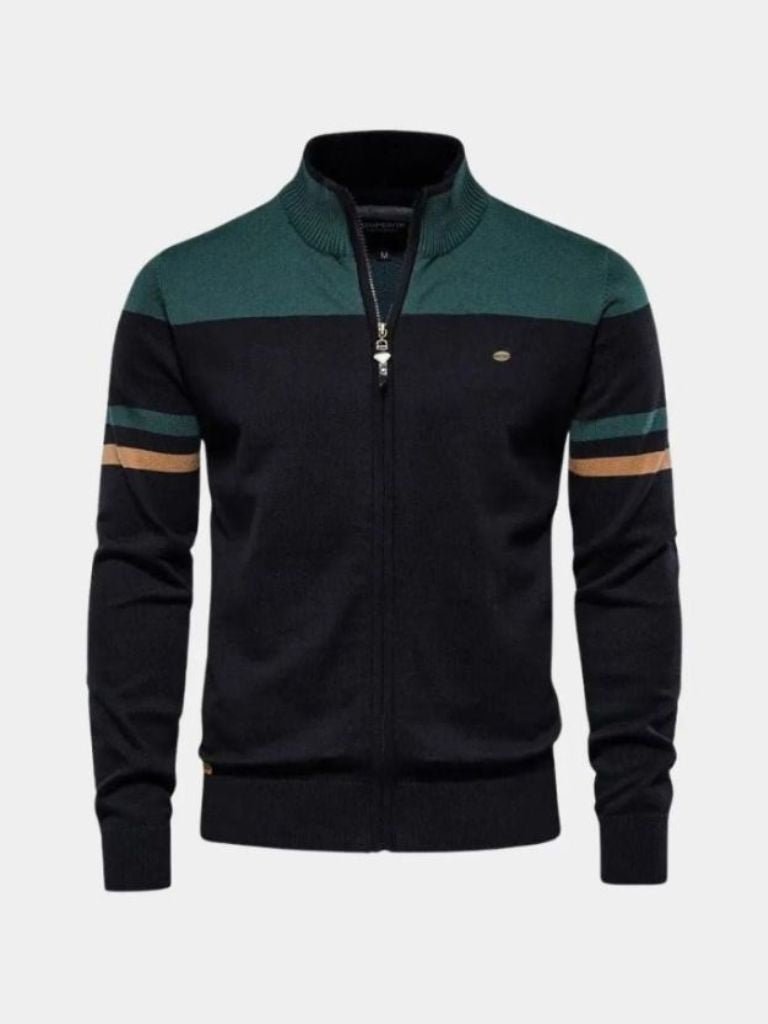 Cardigan Sweater Zipper Standing Collar Knitwear - Verocci Essentials
