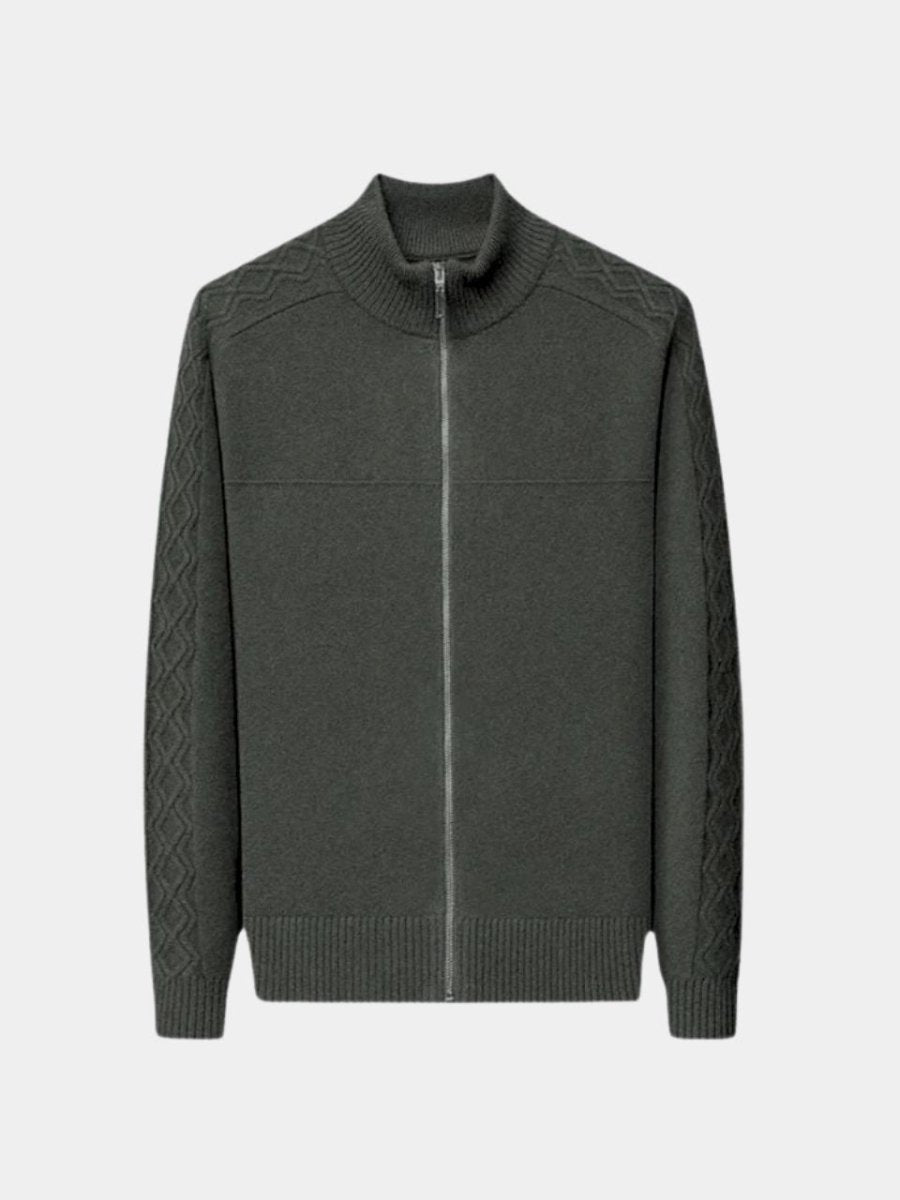Cashmere Zip Sweater Knit Turtleneck - Verocci Essentials