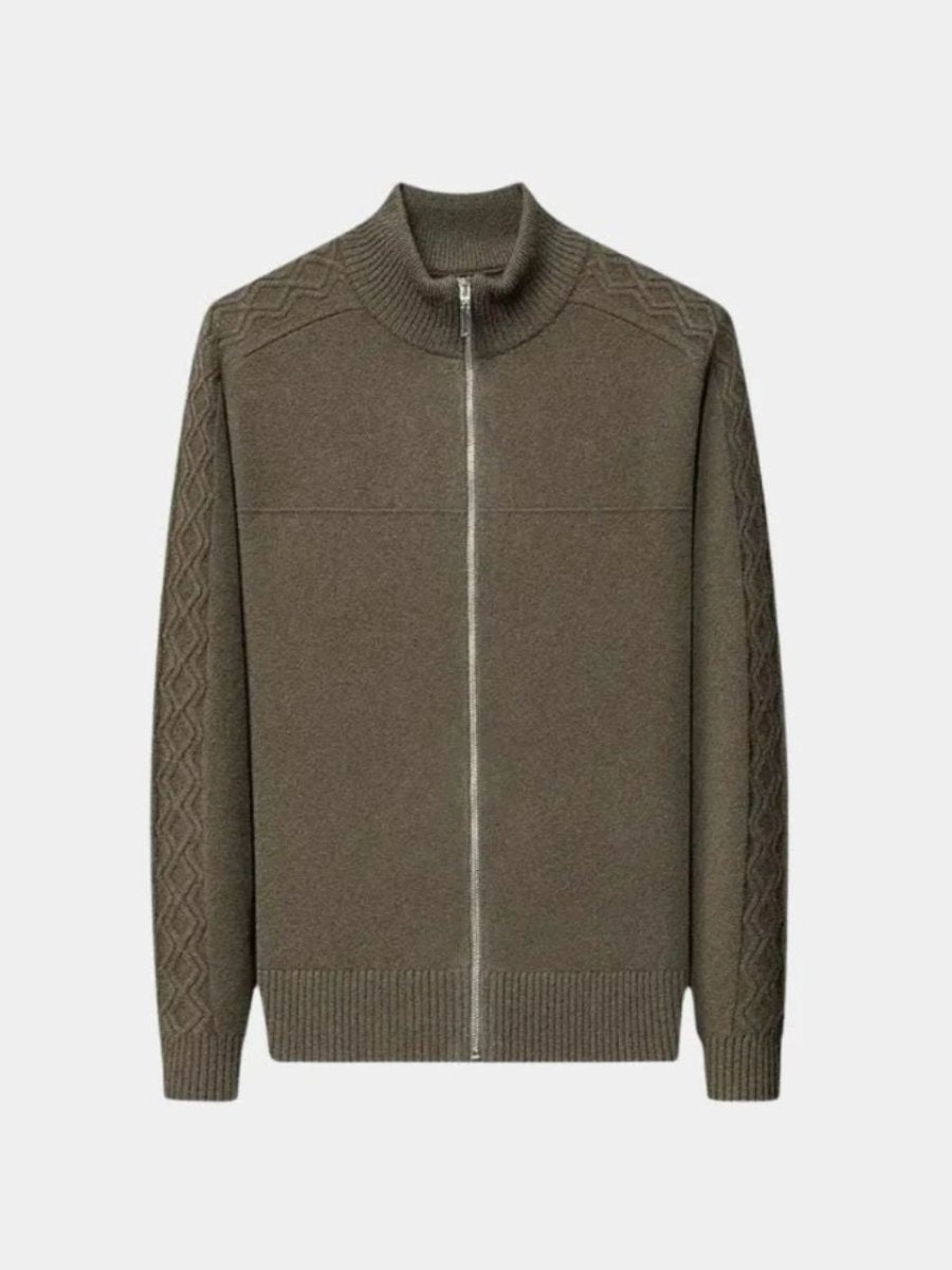 Cashmere Zip Sweater Knit Turtleneck - Verocci Essentials
