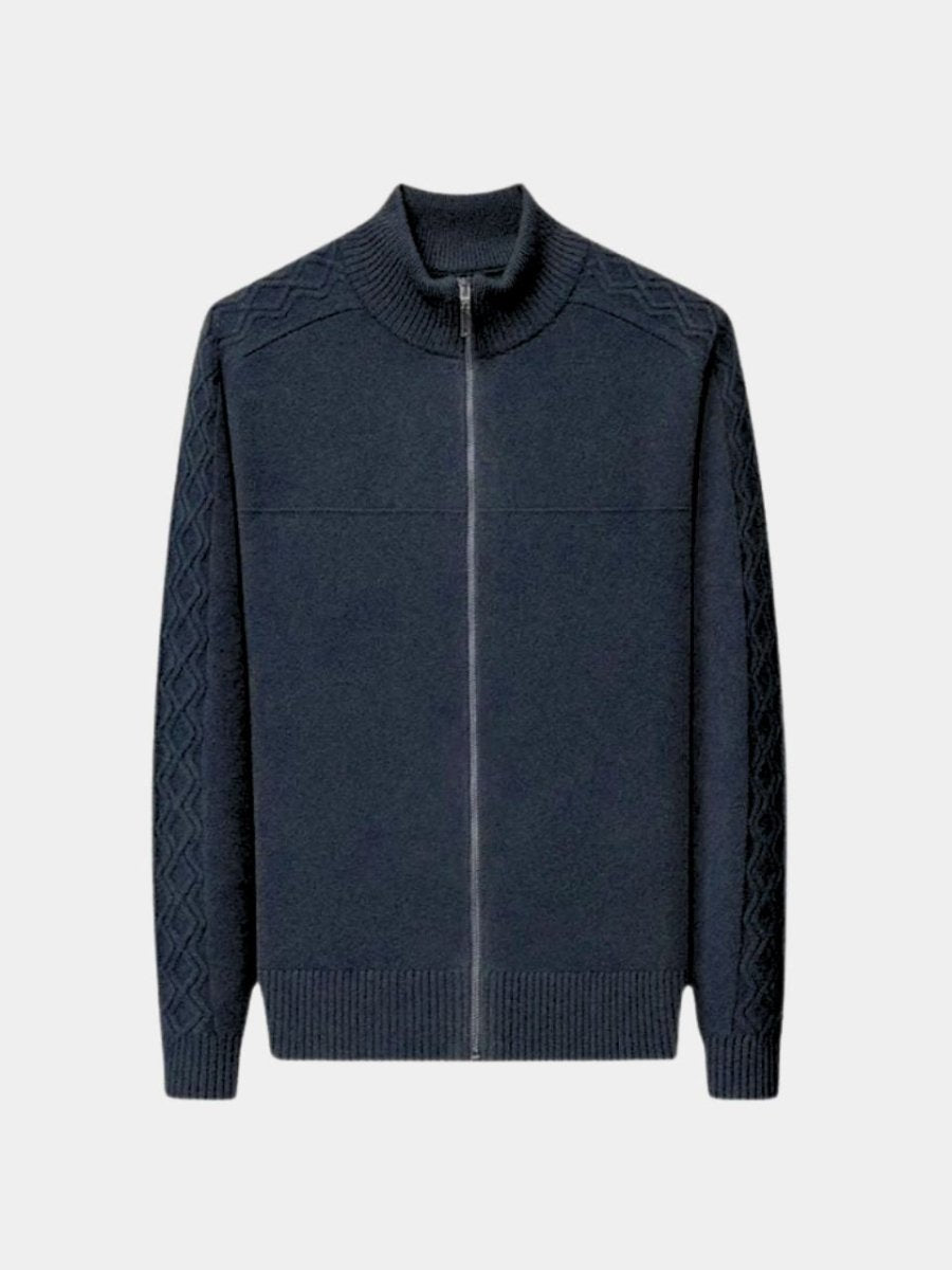 Cashmere Zip Sweater Knit Turtleneck - Verocci Essentials