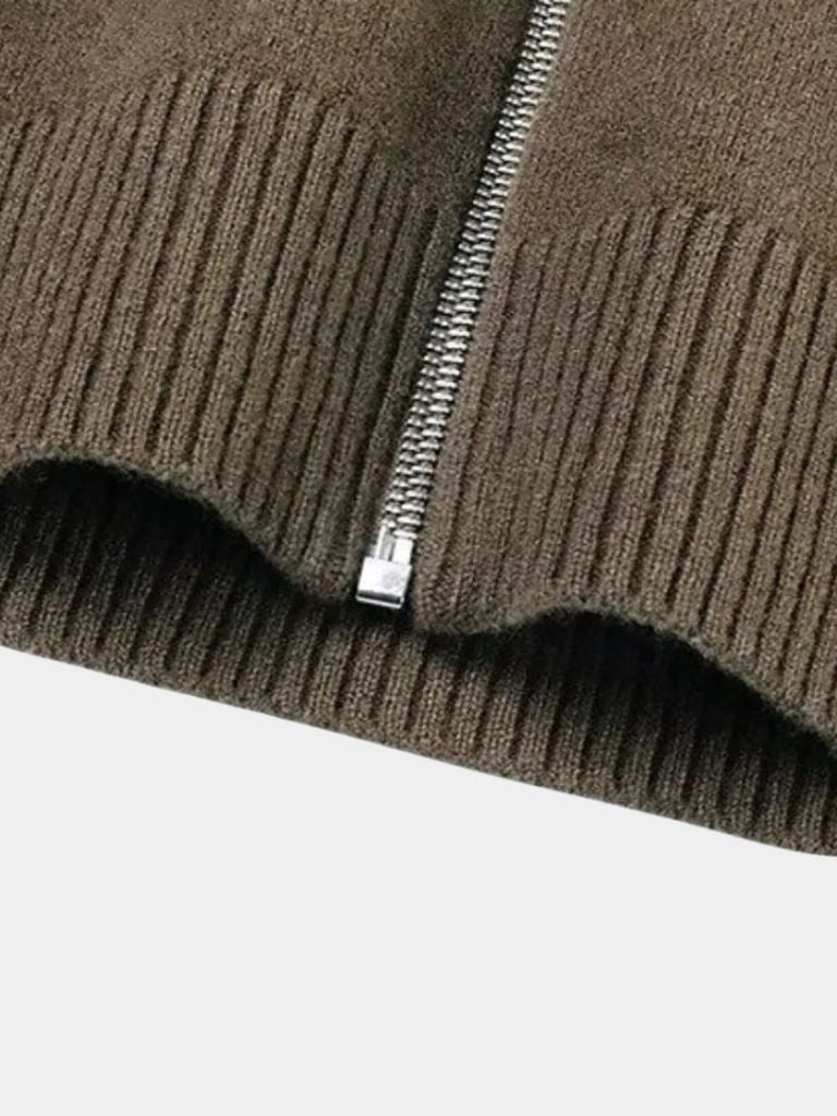 Cashmere Zip Sweater Knit Turtleneck - Verocci Essentials