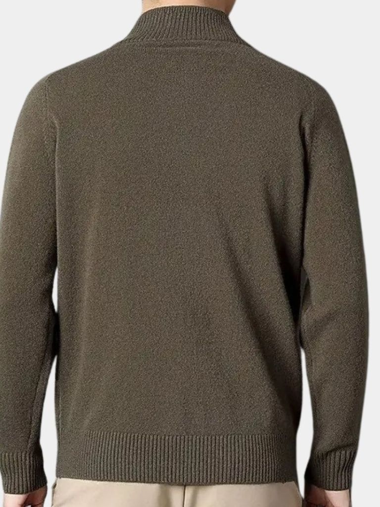Cashmere Zip Sweater Knit Turtleneck - Verocci Essentials