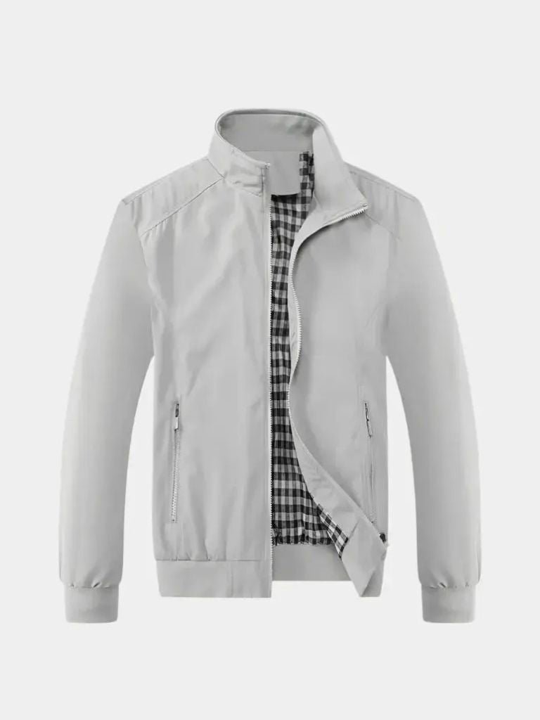 Casual Solid Bomber Jacket - Verocci Essentials