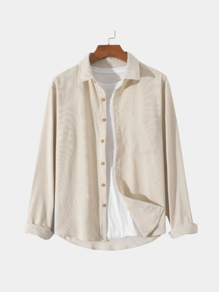 Casual Solid Corduroy Shirt - Verocci Essentials