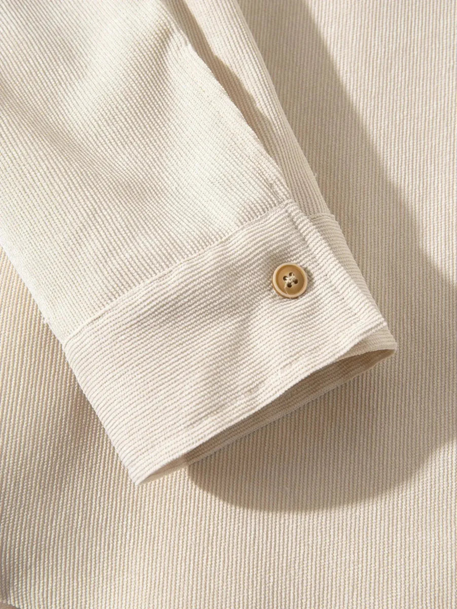 Casual Solid Corduroy Shirt - Verocci Essentials
