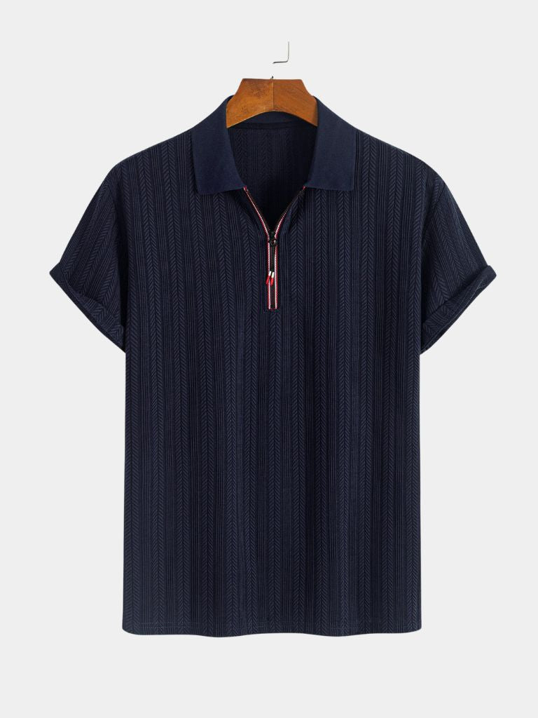 Cavalière Textured Quarter Zip Polo – Verocci Essentials