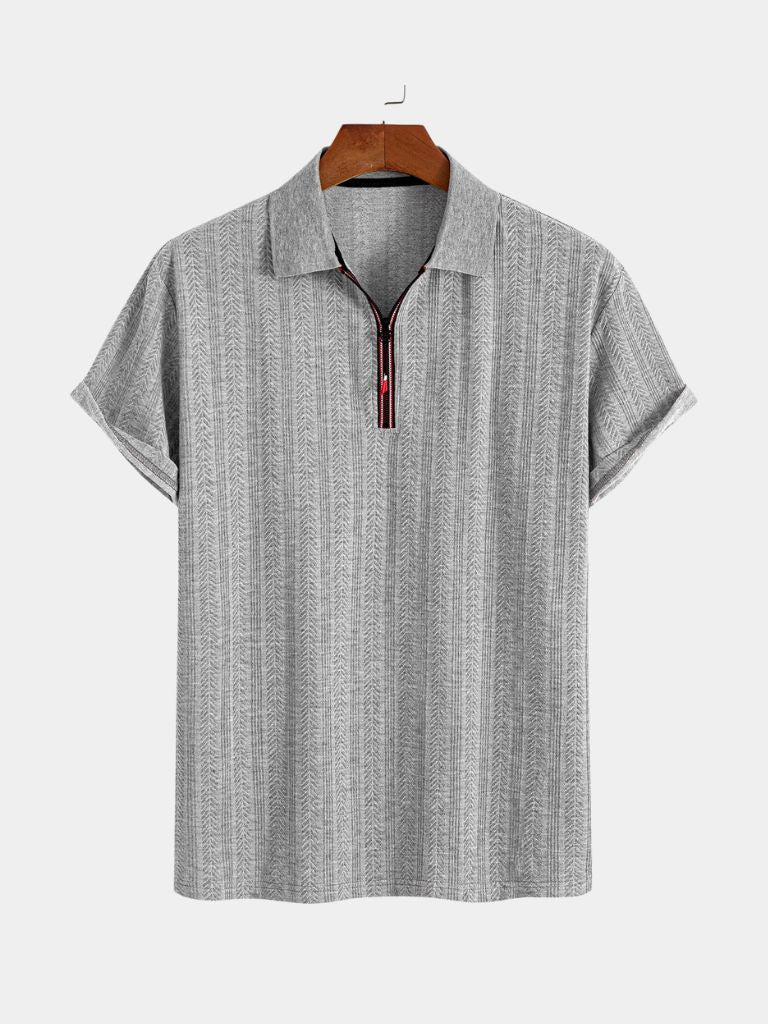 Cavalière Textured Quarter Zip Polo – Verocci Essentials