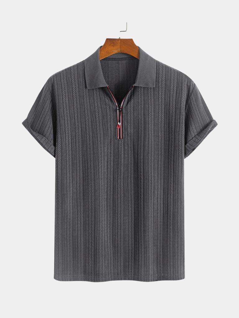 Cavalière Textured Quarter Zip Polo – Verocci Essentials