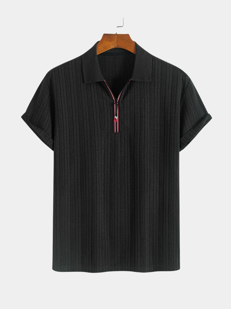 Cavalière Textured Quarter Zip Polo – Verocci Essentials