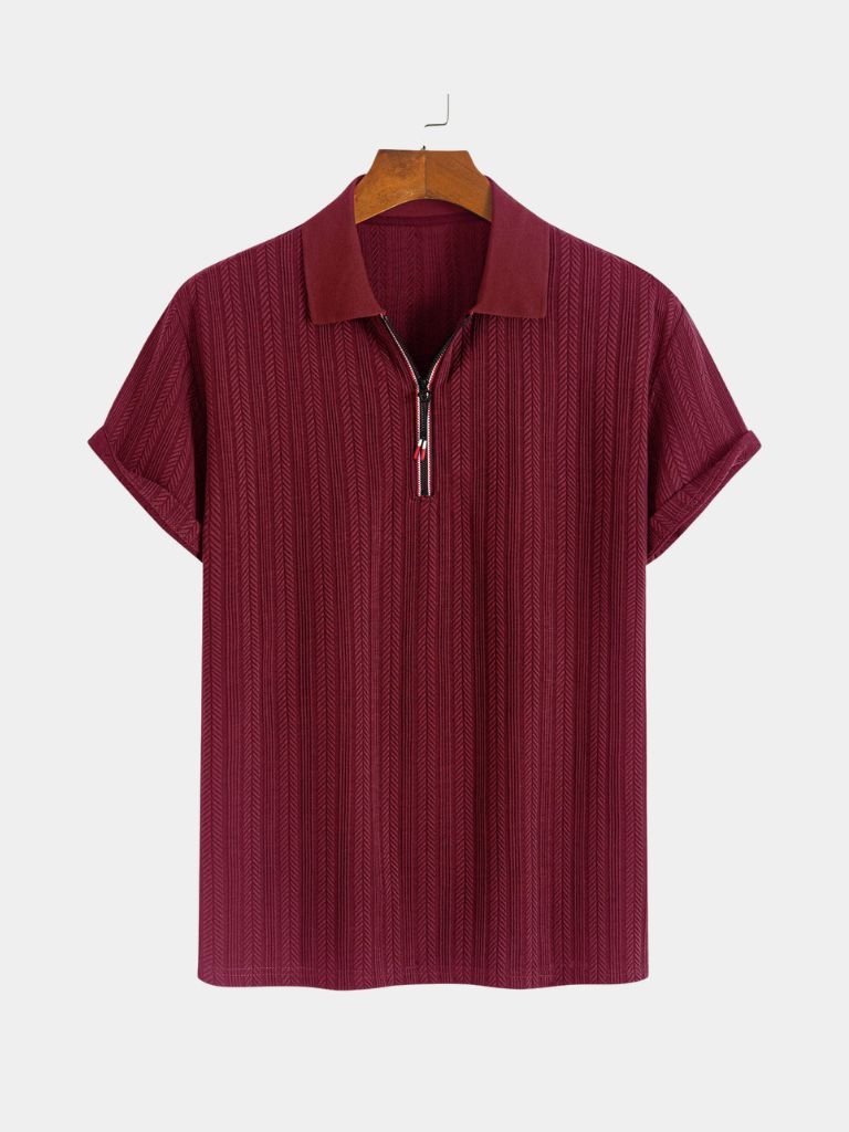Cavalière Textured Quarter Zip Polo – Verocci Essentials