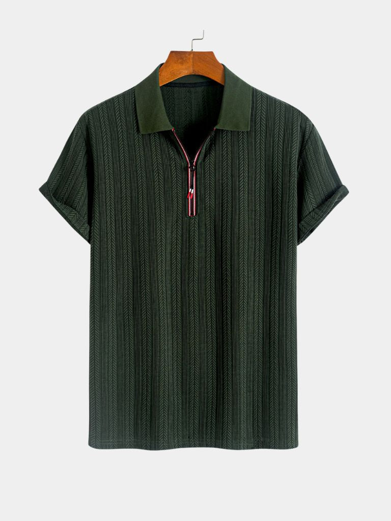Cavalière Textured Quarter Zip Polo – Verocci Essentials