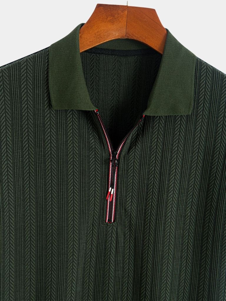 Cavalière Textured Quarter Zip Polo – Verocci Essentials