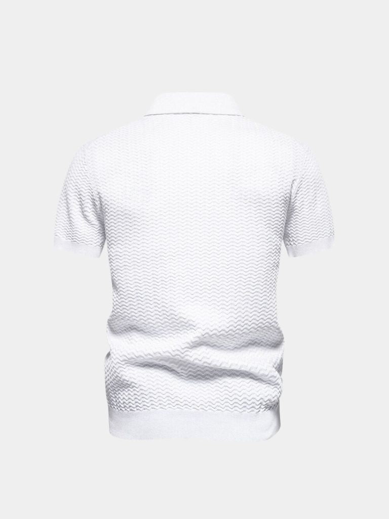 Classic Fit Quarter Zip Business Casual Short Sleeves Polo - Verocci Essentials