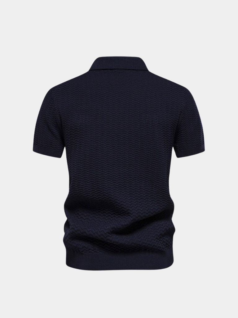 Classic Fit Quarter Zip Business Casual Short Sleeves Polo - Verocci Essentials