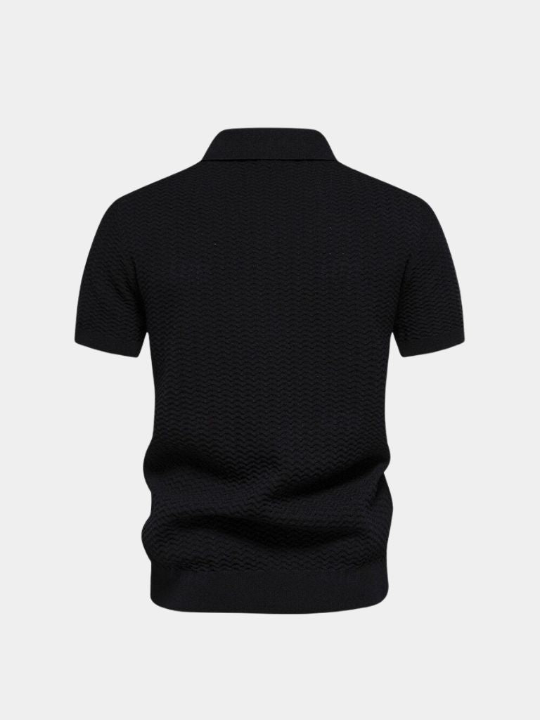 Classic Fit Quarter Zip Business Casual Short Sleeves Polo - Verocci Essentials