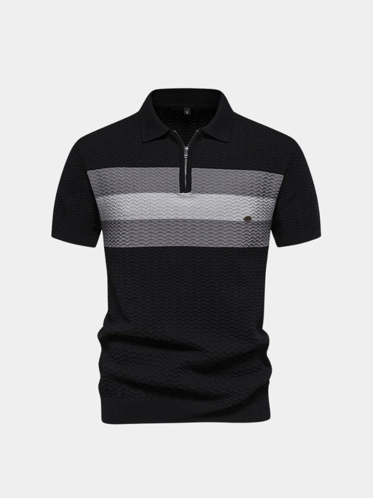 Classic Fit Quarter Zip Business Casual Short Sleeves Polo - Verocci Essentials