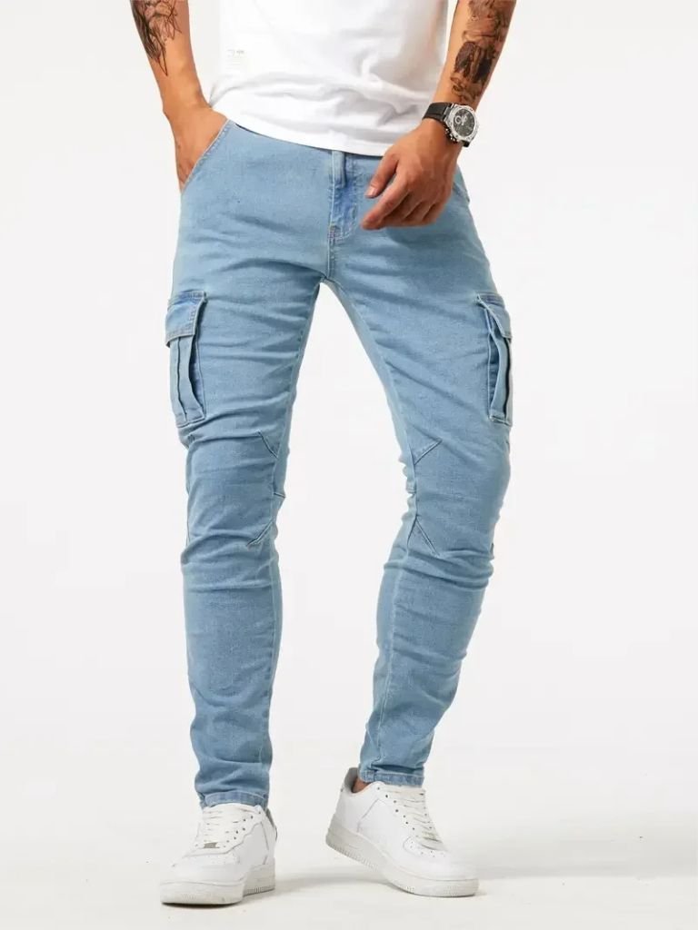 Denim Jeans Cargo Trousers - Verocci Essentials