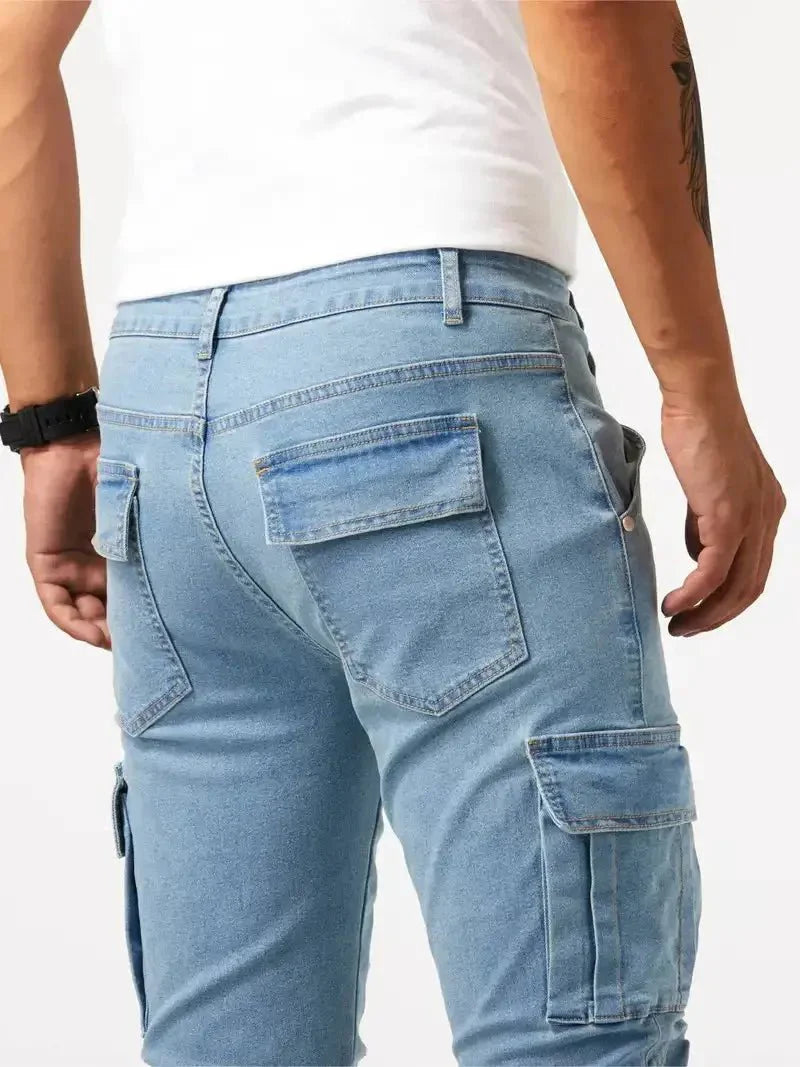 Denim Jeans Cargo Trousers - Verocci Essentials