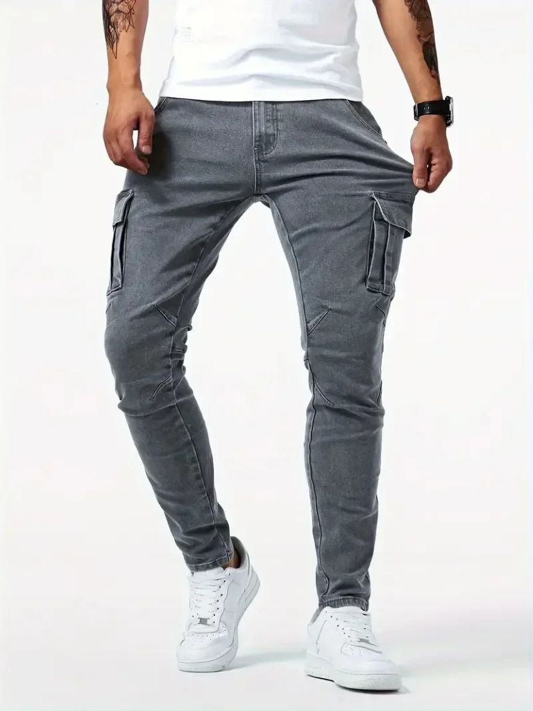Denim Jeans Cargo Trousers - Verocci Essentials