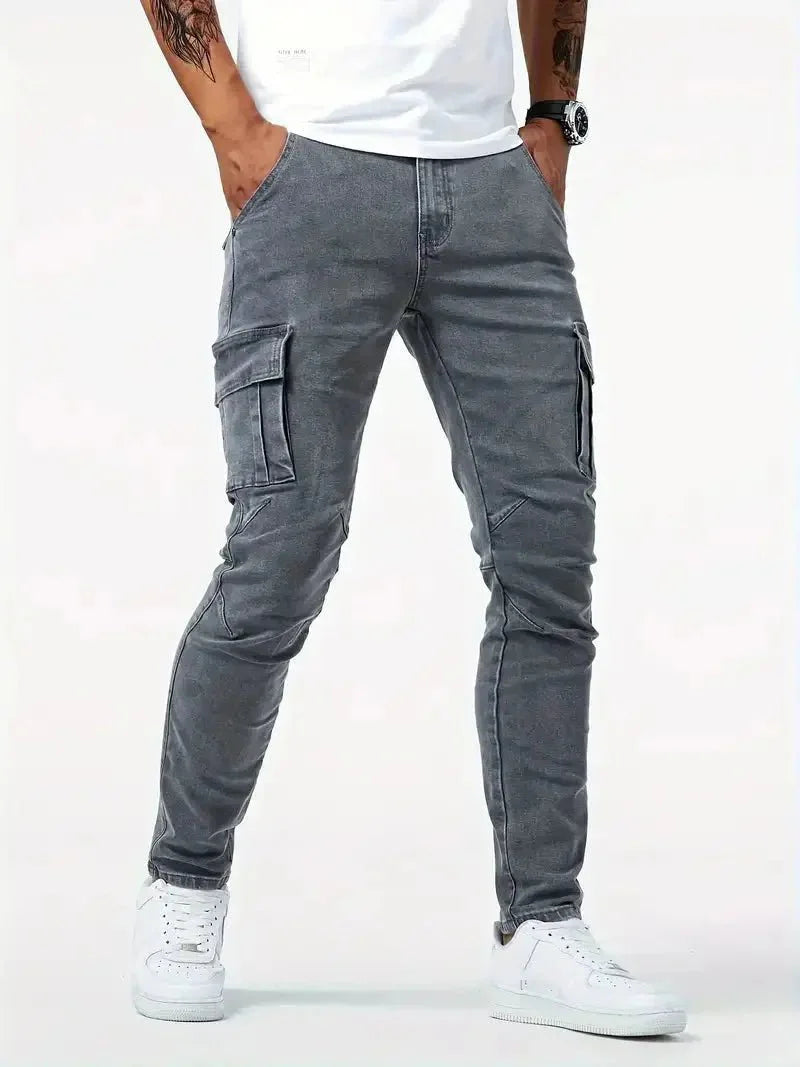 Denim Jeans Cargo Trousers - Verocci Essentials