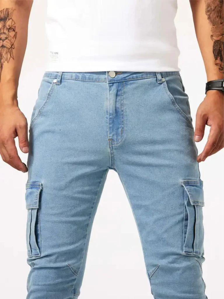 Denim Jeans Cargo Trousers - Verocci Essentials