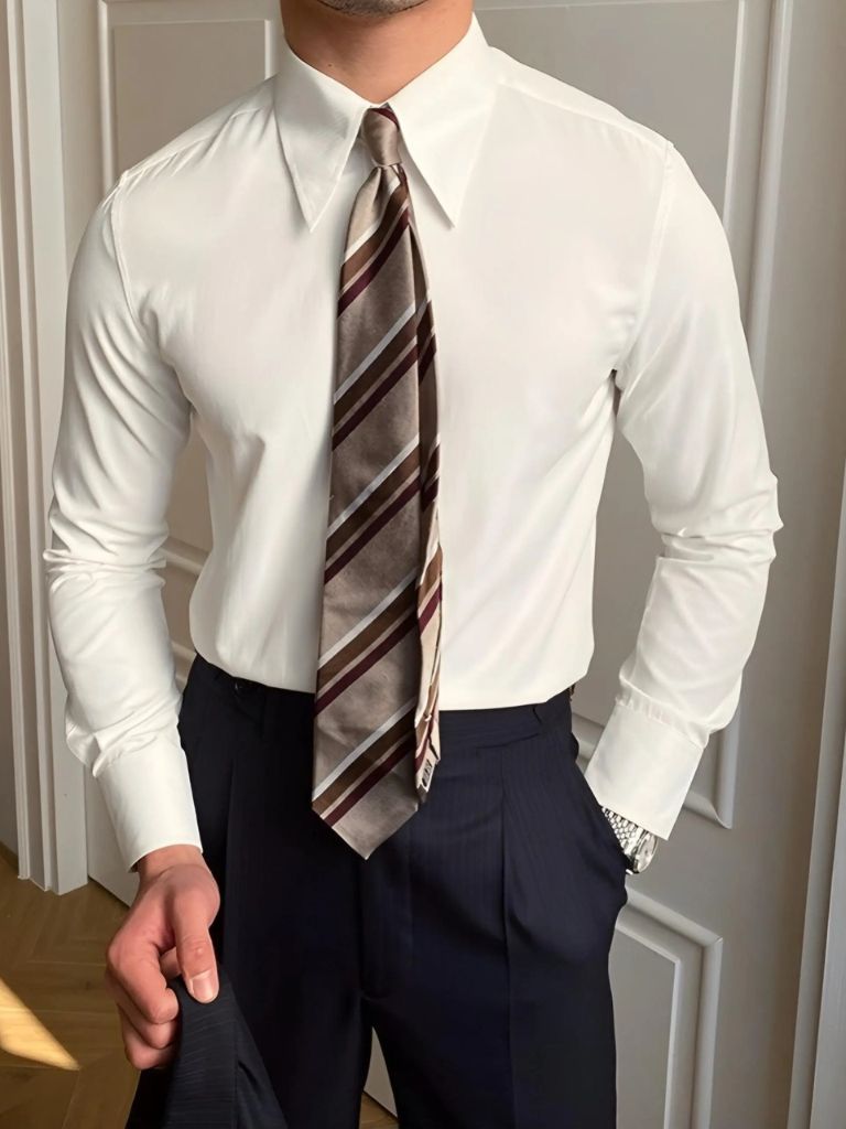 Elegant Spearpoint Collar Shirt - Verocci Essentials