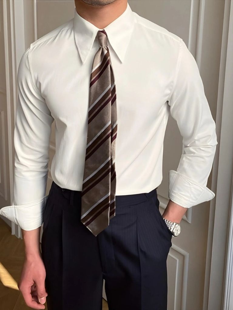 Elegant Spearpoint Collar Shirt - Verocci Essentials