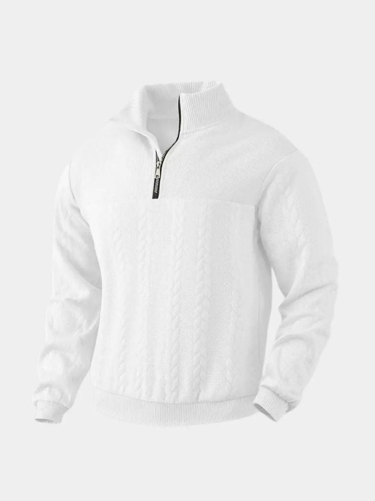 Essential Henley High Collar Quarter Zip Pullover - Verocci Essentials