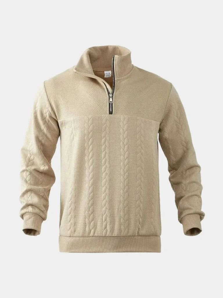 Essential Henley High Collar Quarter Zip Pullover - Verocci Essentials