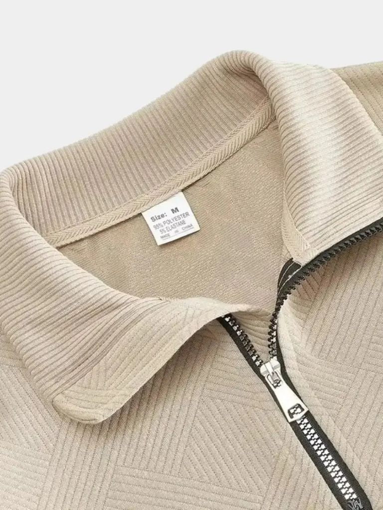 Essential Henley High Collar Quarter Zip Pullover - Verocci Essentials