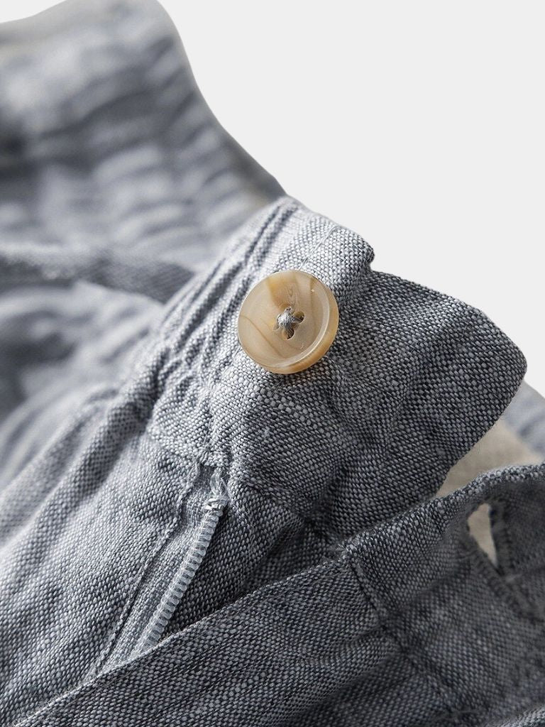 Gris Mariner Linen Shorts - Verocci Essentials
