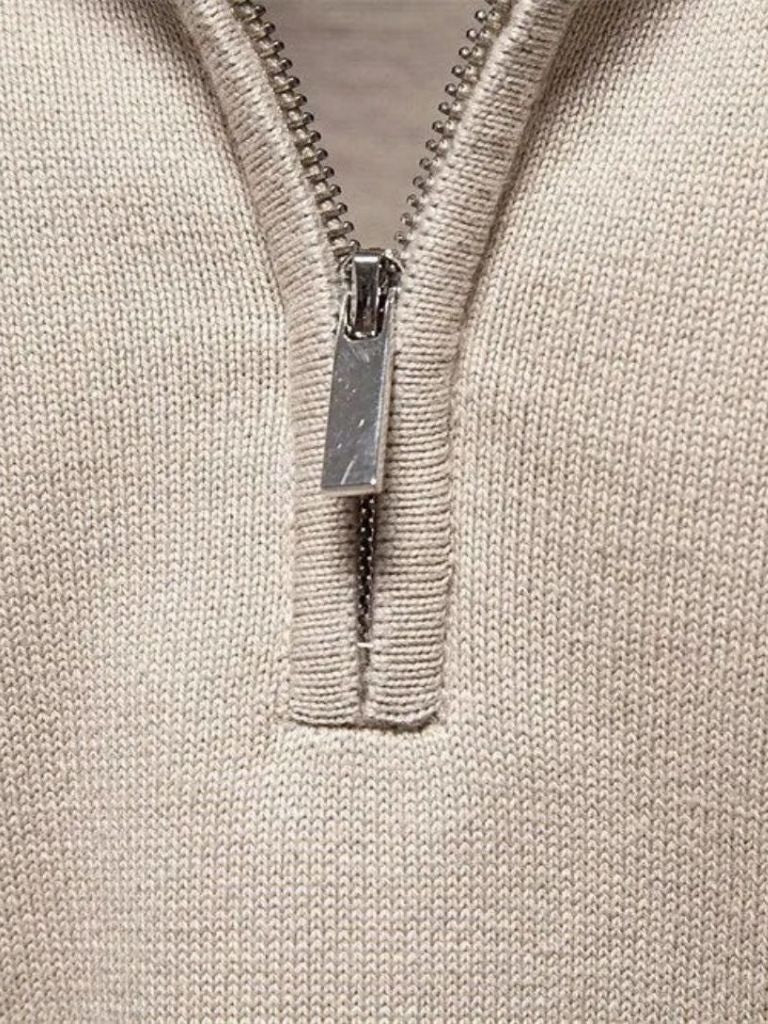Half Zip Knitwear Solid Color Cardigan Sweater - Verocci Essentials