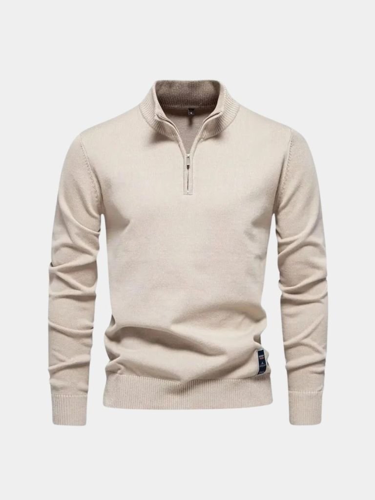 Half Zip Knitwear Solid Color Cardigan Sweater - Verocci Essentials