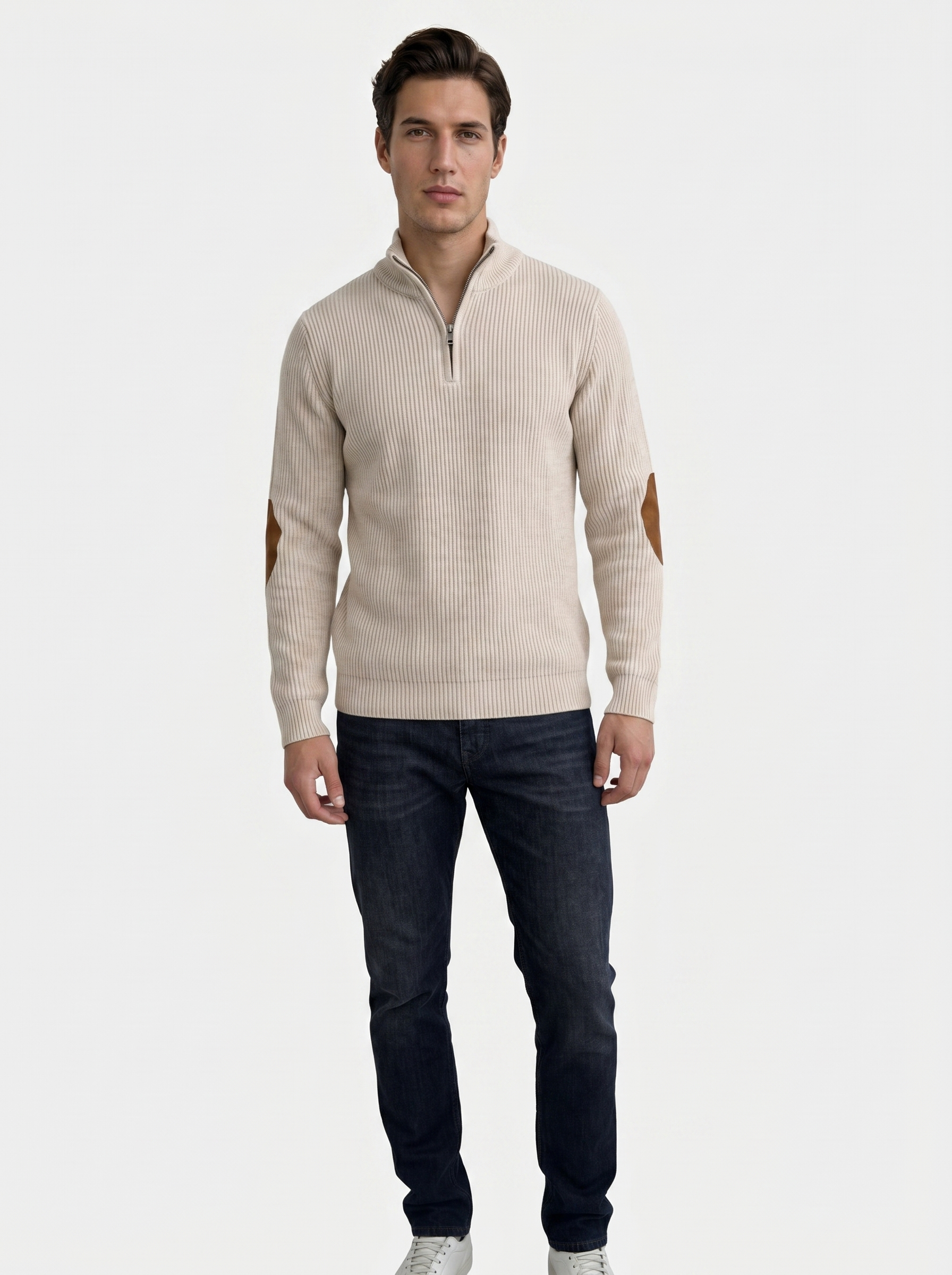 High Collar Quarter Zip Corduroy Pullover - Verocci Essentials