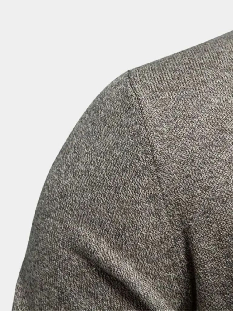 Knitted Stand Collar Cotton Cardigan - Verocci Essentials
