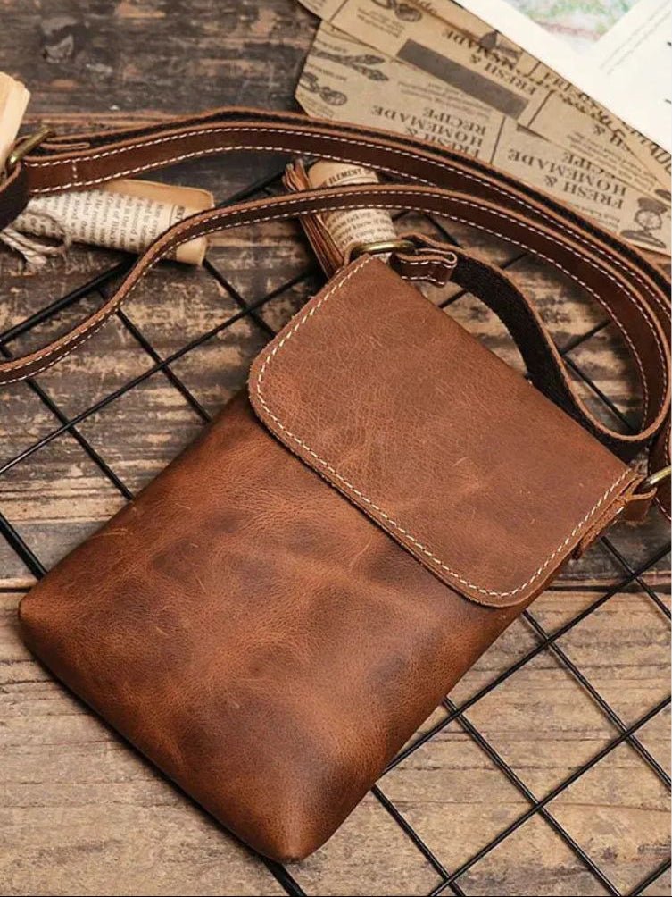 Men's Mini Leather Shoulder Bag - Verocci Essentials