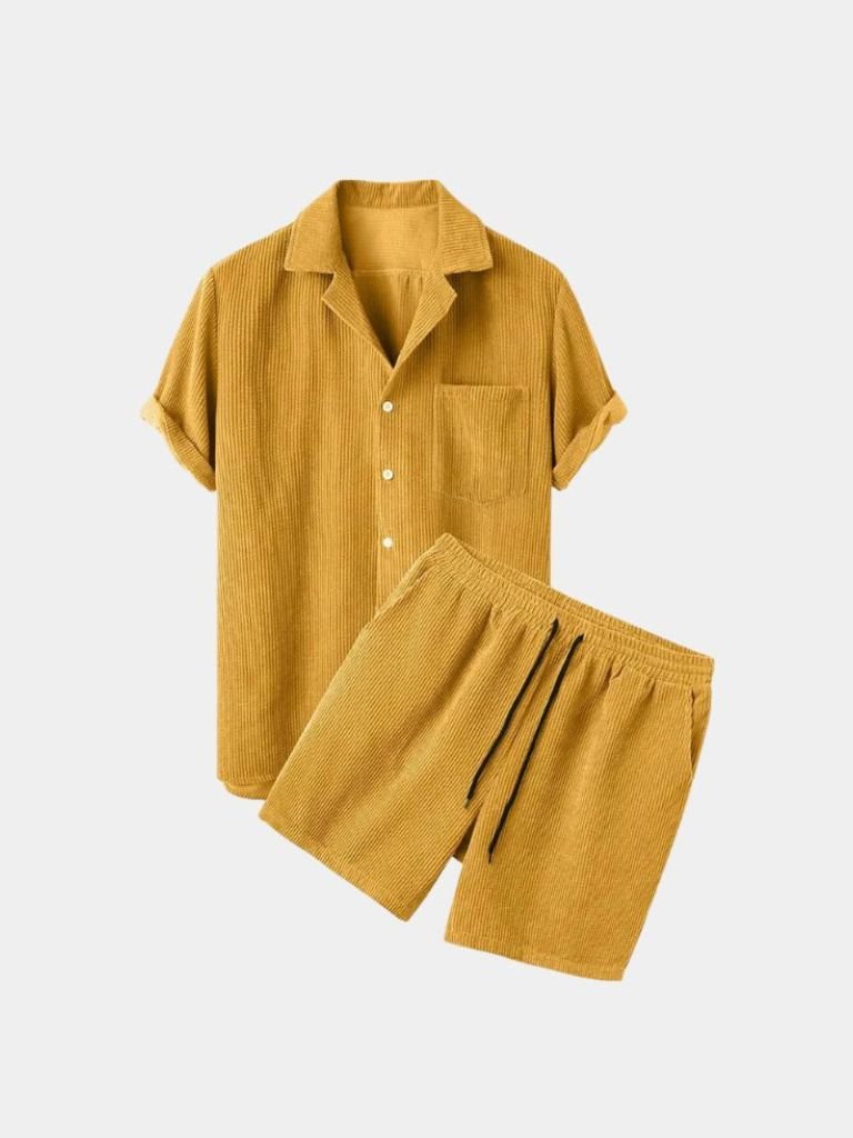 Summer Corduroy Set Shorts and Shirt - Verocci Essentials