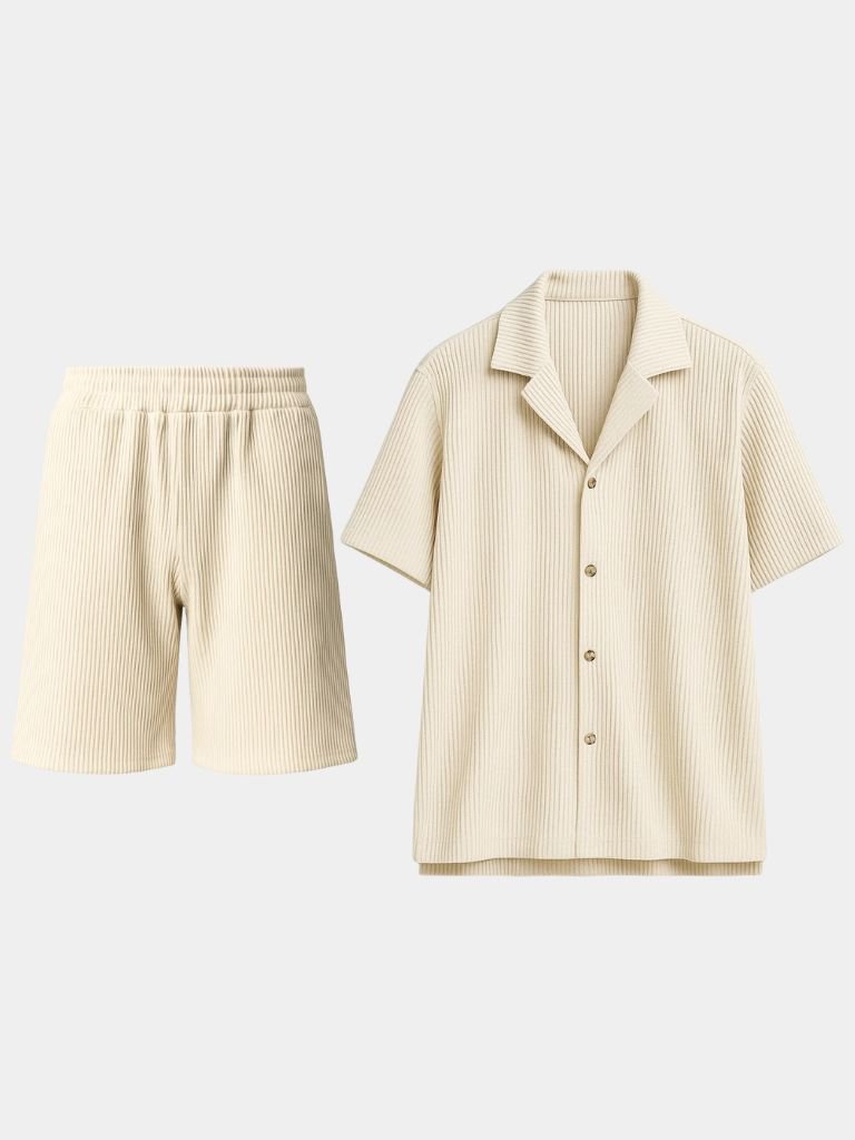 Minimalist Corduroy Set Shorts and Shirt - Verocci Essentials