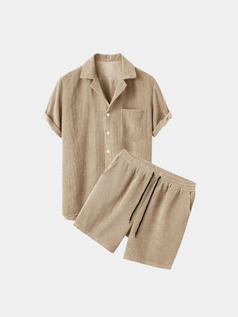 Summer Corduroy Set Shorts and Shirt - Verocci Essentials