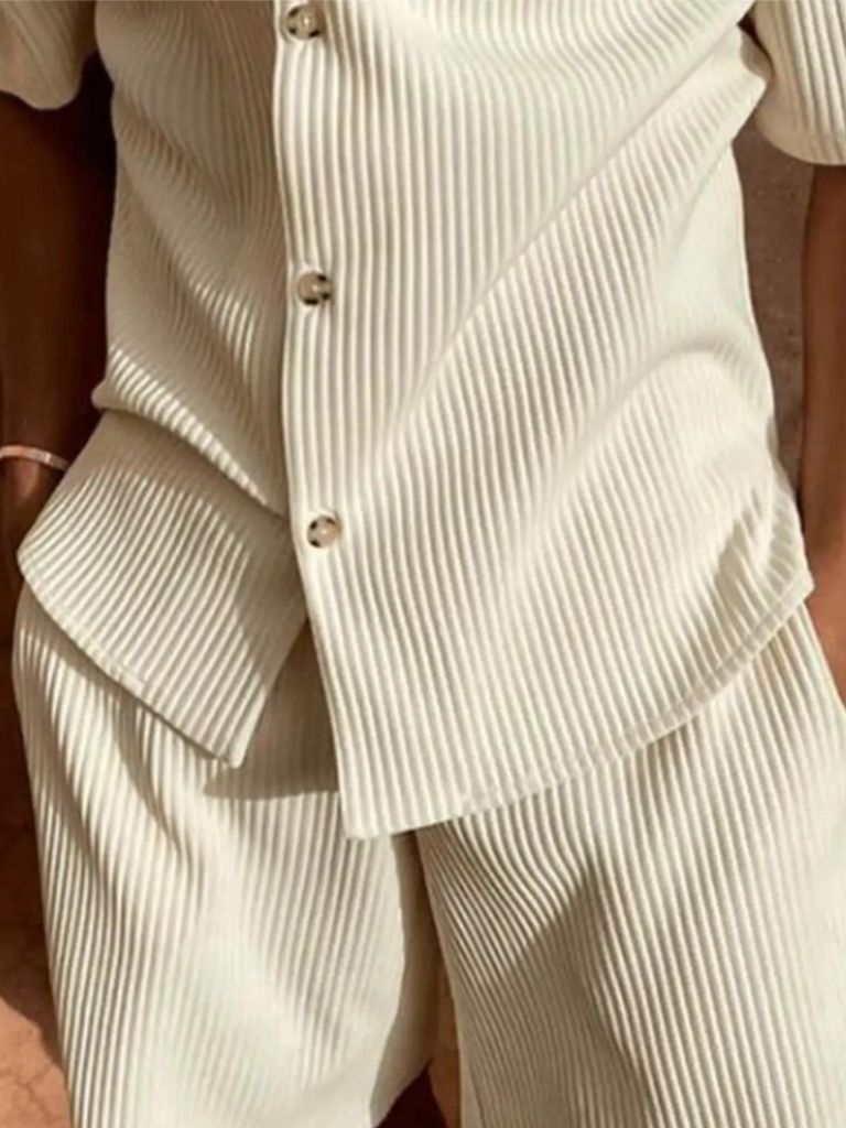 Minimalist Corduroy Set Shorts and Shirt - Verocci Essentials