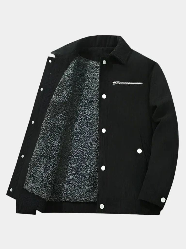 Minimalist Corduroy Sherpa Jacket - Verocci Essentials