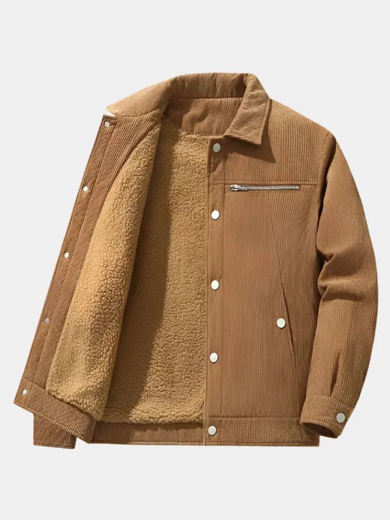 Minimalist Corduroy Sherpa Jacket - Verocci Essentials